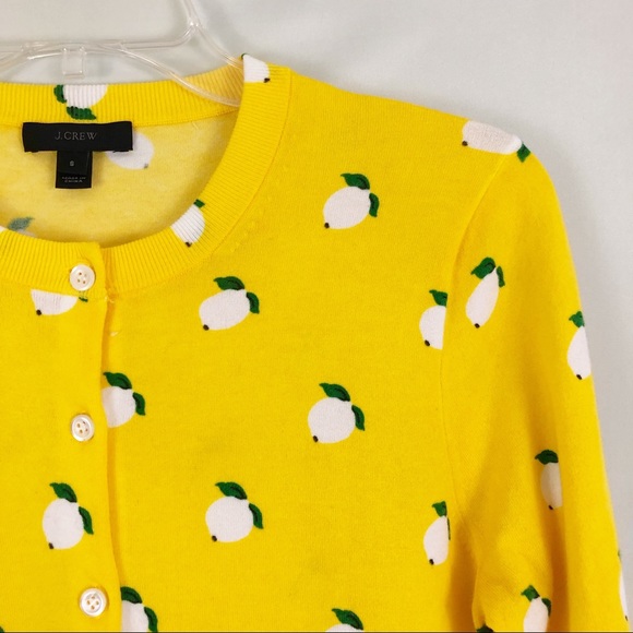J Crew G3947 Yellow Lemon Jackie Cardigan Sz Small - Picture 5 of 7